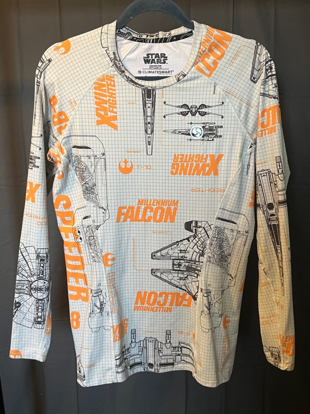 Star Wars ClimateSmart Long-Sleeve Millennium Falcon Tee, Size S